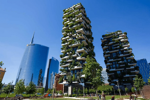 edifício Bosco Verticale, localizado em Milão