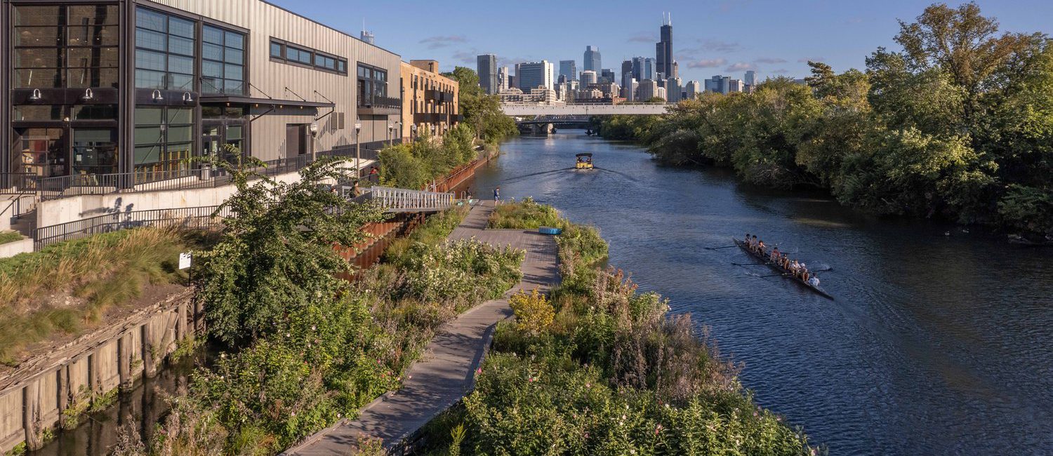 Imagem do Rio Chicago para simbolizar os jardins flutuantes